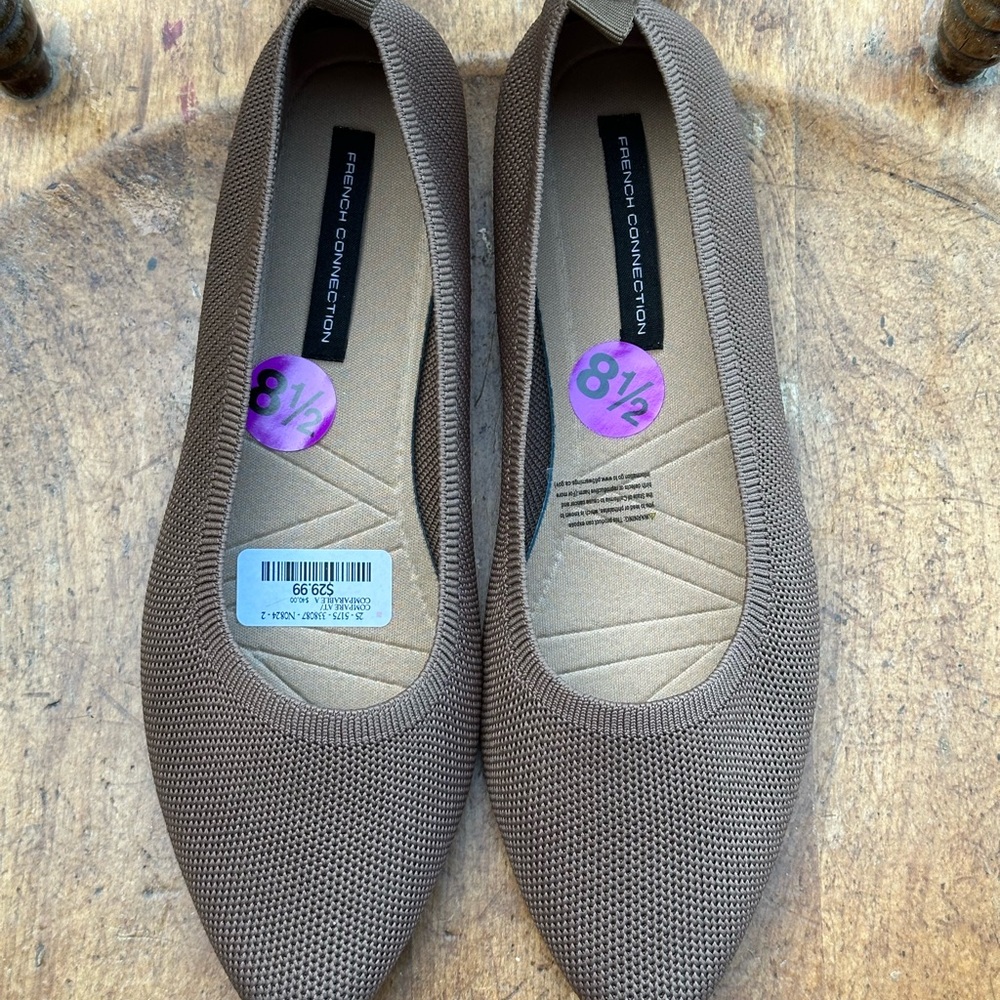 French Connection Women's Tan Flats